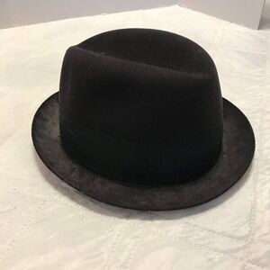 Men's VTG Dark Gray Keens British Bowler Derby Hat Sz 7 1/8